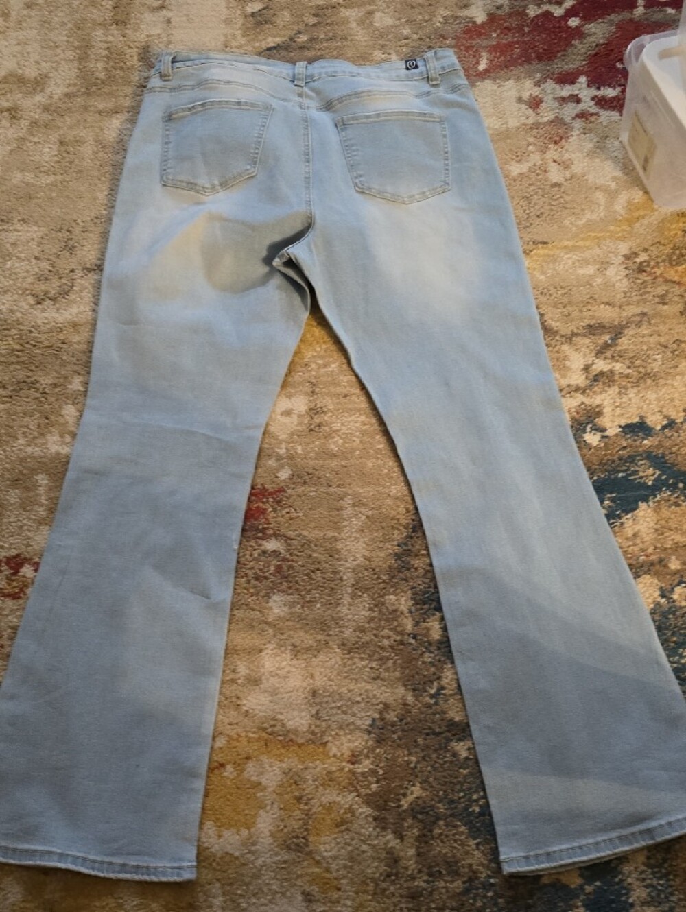 Light Wash Rhinestone Bootcut Women's Jeans - Picture 3 of 3